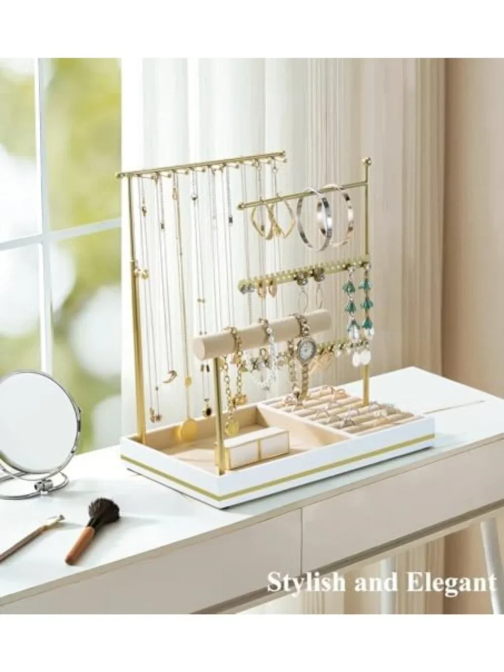 5-Tier Jewelry Organizer Necklace Holder - Stylish Storage for Accessories